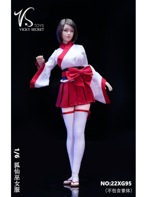 (Pre-order)VSTOYS 22XG95 1/6 Fox Fairy Miko Costume Elevator狐仙 巫女服裝吊卡(Pre-order $218HKD)
