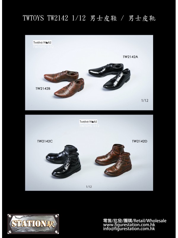 (PRE-ORDER) TWTOYS TW2142 1/12 Men's leather shoes / Men'sLeather boots (Pre-order HKD$ 33)