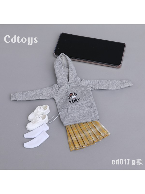 (預訂) CDToys CD017 1/6 連帽衛衣百褶裙套裝 (預訂價 HKD$ 123)